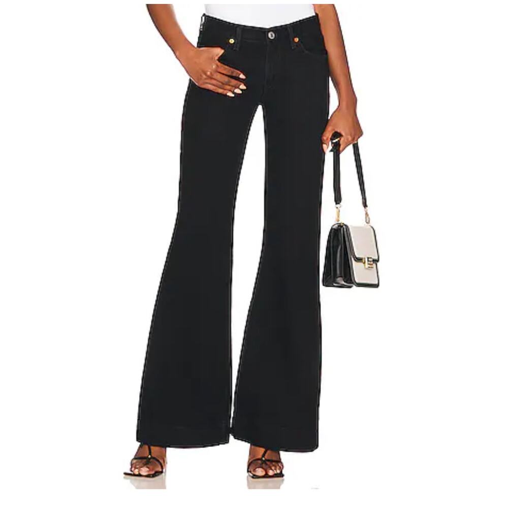 RE/DONE Originals 70's Low Rise Bell Bottom Black Size 30‎ Y2K Hippie NWT